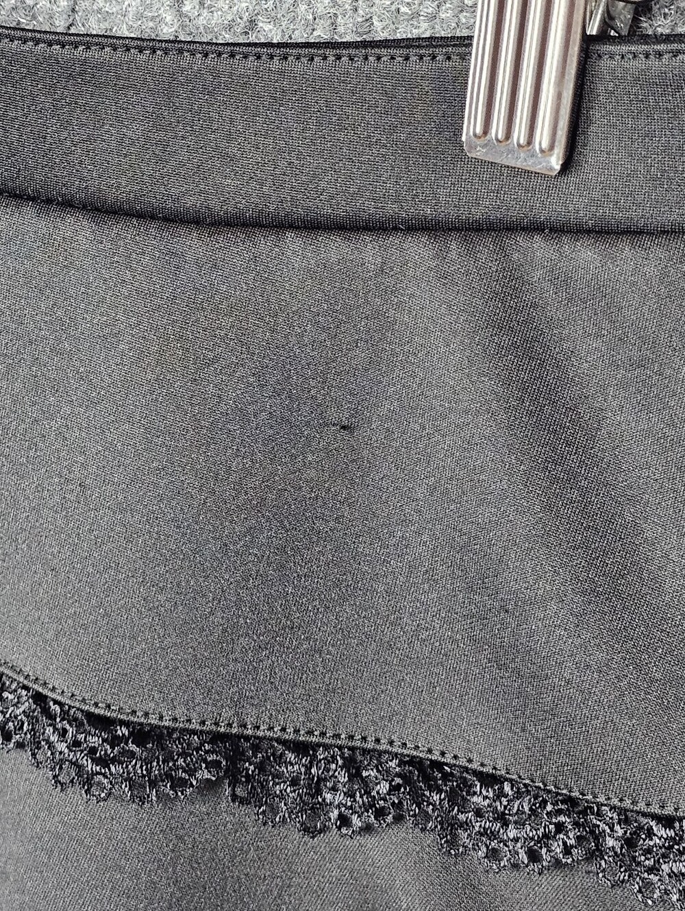 Hot Topic Black Wide Yoke Lace Trim Skater Skirt - Size Medium - Picture 6 of 6